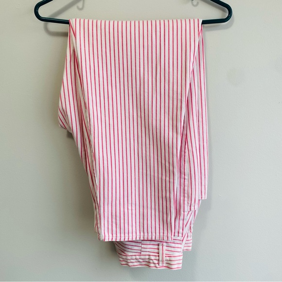 Tangerine Pink and White Cotton Pants - Picture 5 of 5